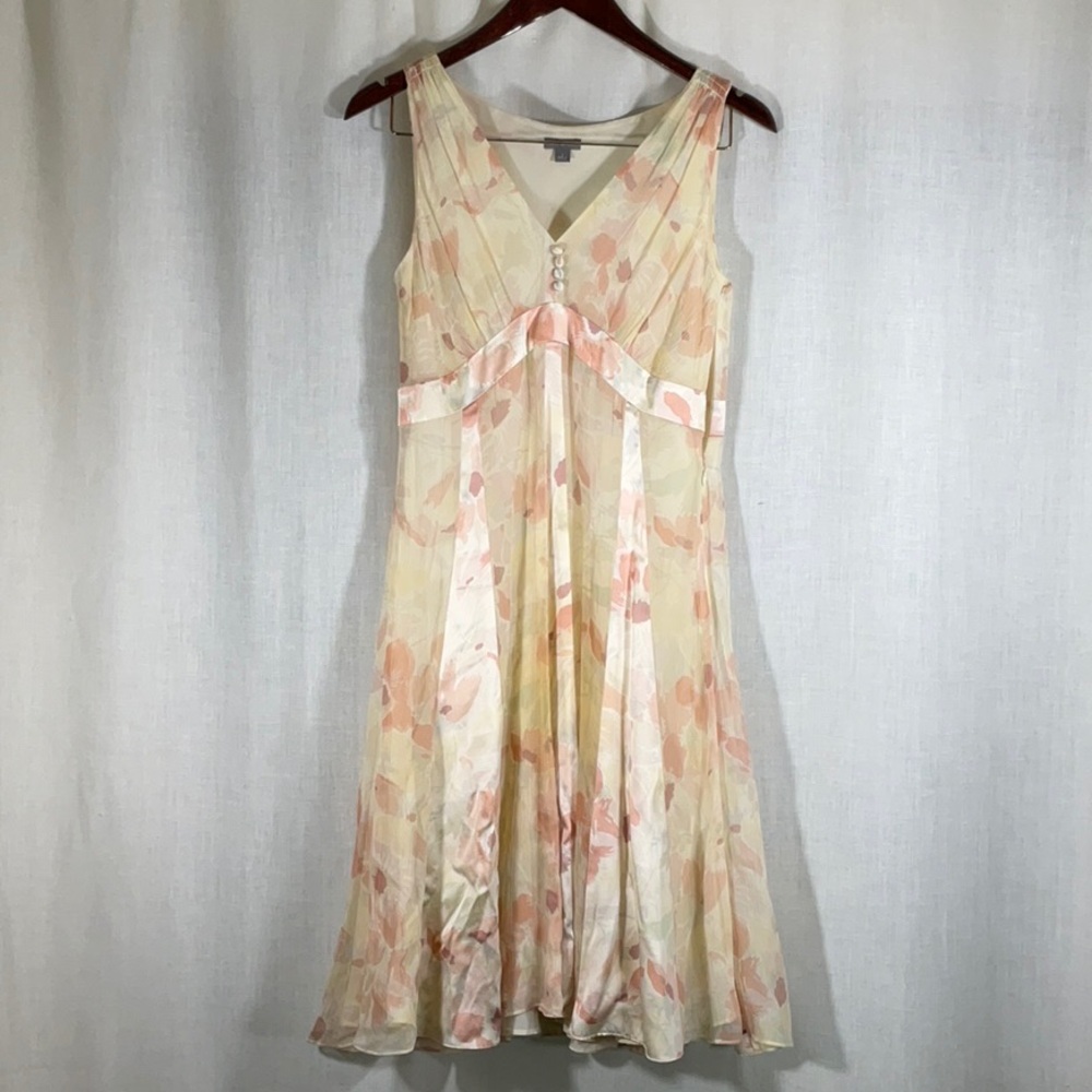 Ann Taylor 100% Silk Multi Floral Midi Dress
